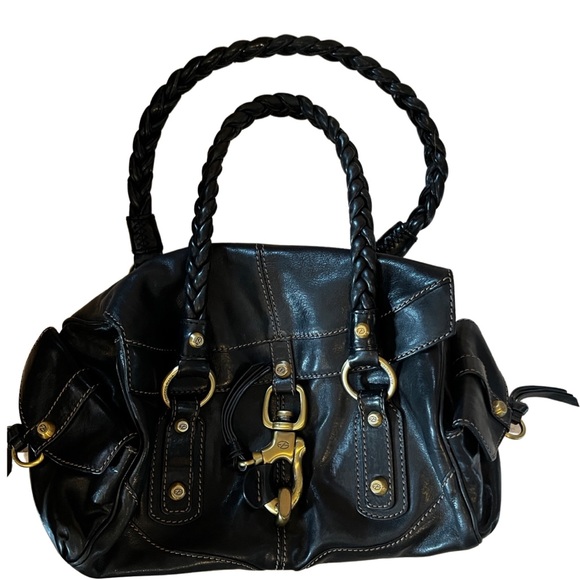 Francesco Biasia Handbags - FRANCESCO BIASIA Genuine Leather Pull Lock Satchel Bag Braided Handle $1100